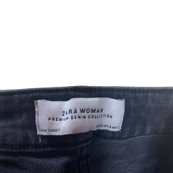 2/$30 Zara Premium Denim Collection Black Jeans with Pink Embroidery Size 4 - Picture 16 of 16